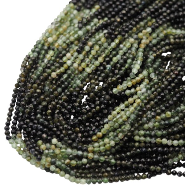 Turmalin zielony fasetowana kulka 3,3 mm (sznur)