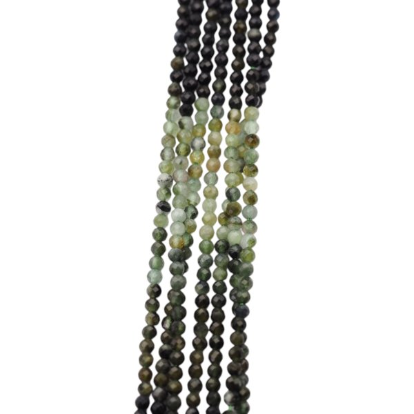 Turmalin zielony fasetowana kulka 3,3 mm (sznur)