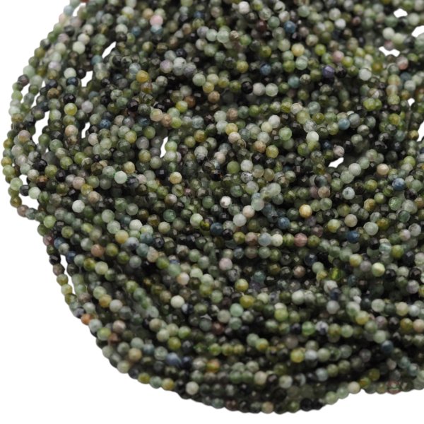 Turmalin zielony fasetowana kulka 3 mm (sznur)