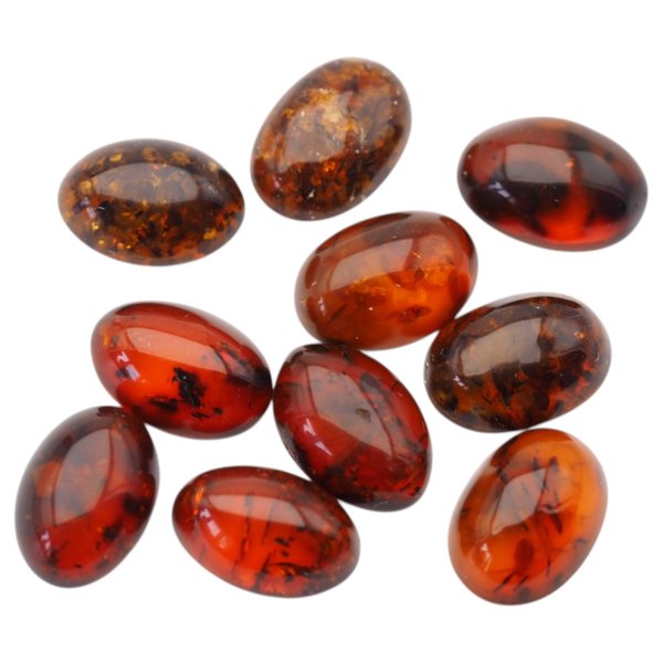 Bursztyn koniakowy kaboszony owalne 14x10 mm – pakiet 10 szt.