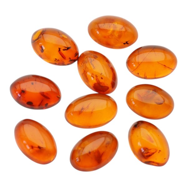 Bursztyn koniakowy kaboszony owalne 14x10 mm – pakiet 10 szt.