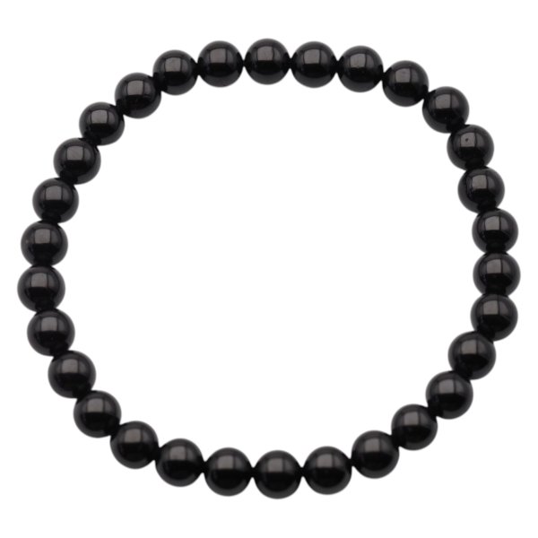 Bransoletka z czarnego Turmalinu – elastyczna, kulki 6,5 mm