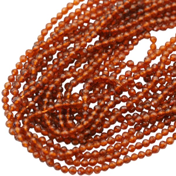 Granat brązowy, fasetowany kulka 4 mm (sznur)