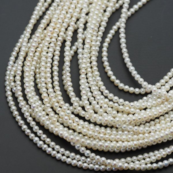 Perły Naturalne Hodowane białe 2,8-3 mm nr 464 (sznur)