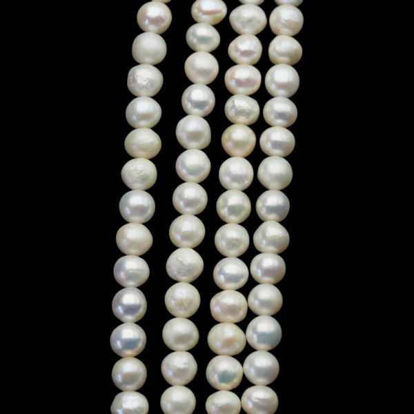 Perły Naturalne Hodowane białe 6-7 nr 468 mm (sznur 37 cm)