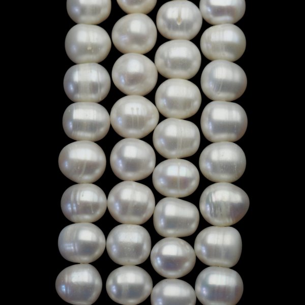 Perły Naturalne Hodowane białe 9-10 mm nr 470 (sznur 39 cm)