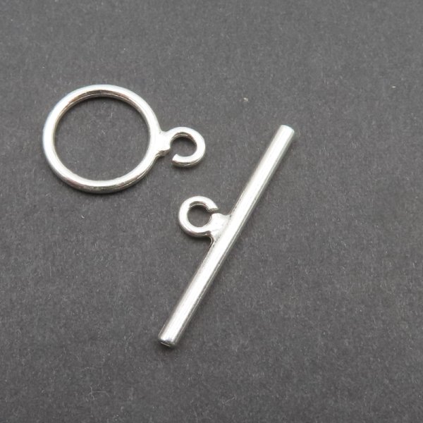 Srebro Ag - zapięcie typu bolec (toggle) 14 mm  