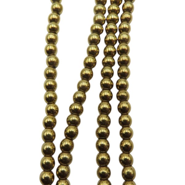 Hematyt złoty kulki 3 mm (sznur)