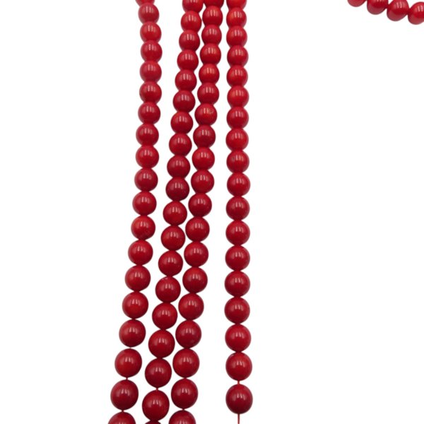 Koral czerwony polerowane kulki 7,5 mm (sznur 39,5 cm) wysoka jakość