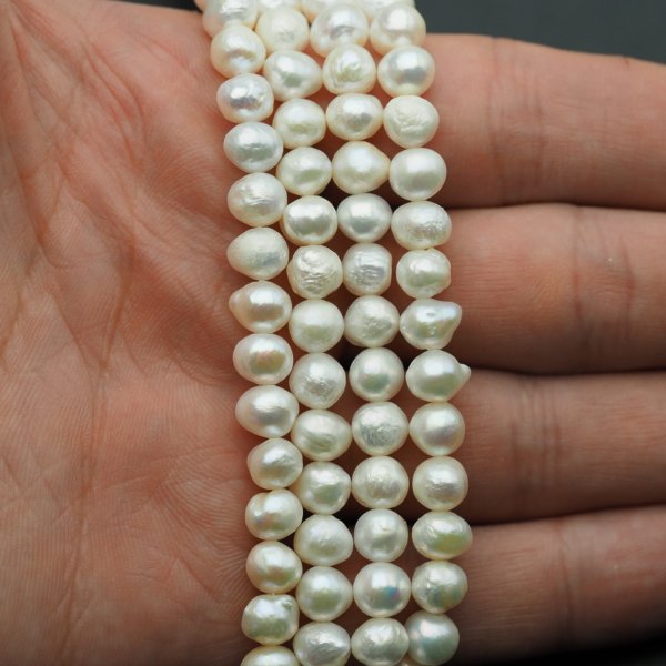 Perły Naturalne Hodowane białe 6-7 nr 476 mm (sznur 36,5 cm)
