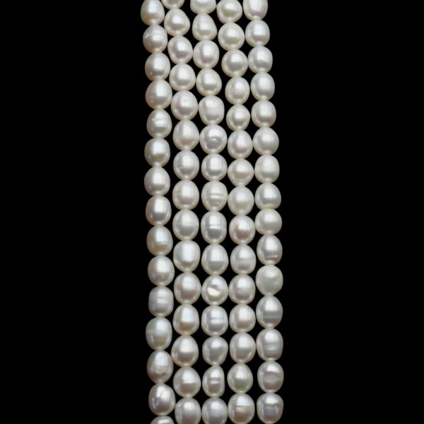 Perły Naturalne Hodowane białe ryż 4,5-5 mm nr 478 (sznur)