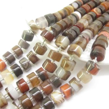 Agat Bostwana - walce 10x6 mm (sznur)