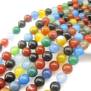 Agat kolorowy - kulki 10 mm (sznur)