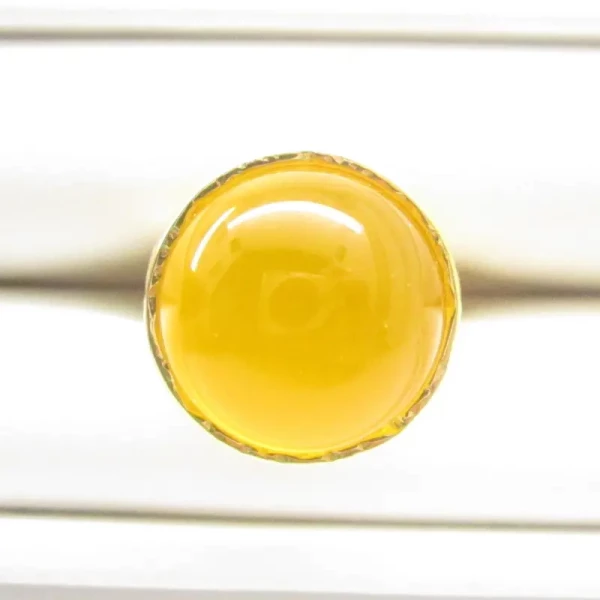 Agat pomarańczowy w młotkowanym srebrze złoconym - pierścionek (Rozmiar Jubilerski 13 lub 16) z regulacją
