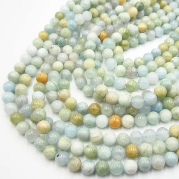 Akwamaryn kulki 8mm (sznur)