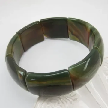 Bransoletka na gumce - Agat (Duży rozmiar) 