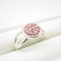 Cyrkonie różowe w srebrze - pierścionek (Rozmiar Jubilerski 19)