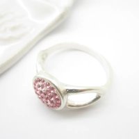 Cyrkonie różowe w srebrze - pierścionek (Rozmiar Jubilerski 19)