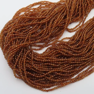 Granat brązowy, fasetowany kulka 2mm (sznur)