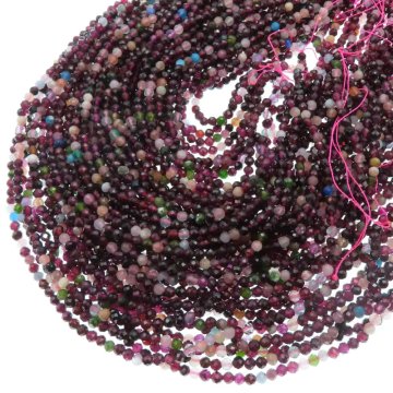 Granat mix fasetowany kulka 3 mm (sznurek)