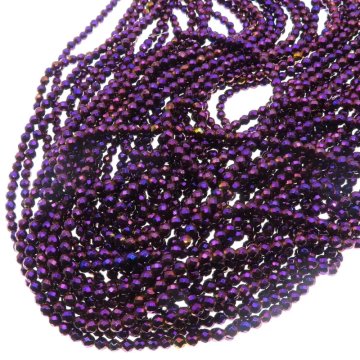 Hematyt fioletowy fasetowany kulki 4mm (sznur)