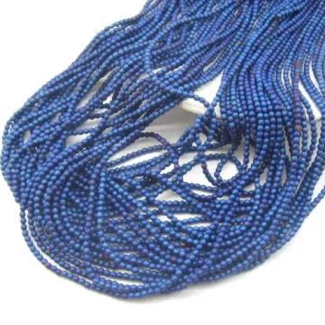 Hematyt matowy niebieski 2mm (sznurek)