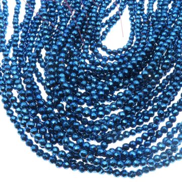 Hematyt niebieski fasetowany - kulki 4mm (sznur)