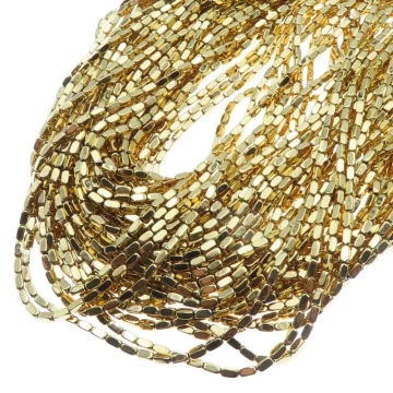 Hematyt złocony AU prostopadłościan 2x4 mm (sznur)
