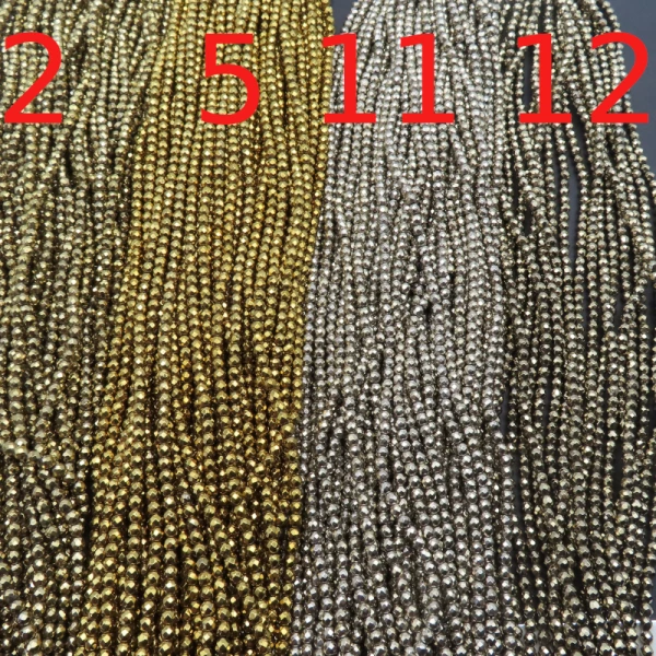 Hematyt złoty fasetowane kulki 3 mm - różne odcienie (sznur)