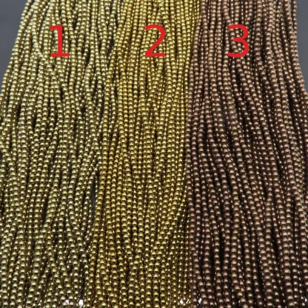 Hematyt złoty kulki 3 mm - różne odcienie (sznur)