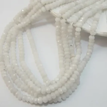 Jadeit fasetowany biały oponka 4x3mm(sznurek) 