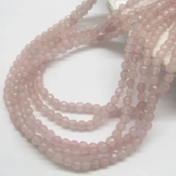 Jadeit fasetowany bladorózowy kulki 3mm(sznurek)