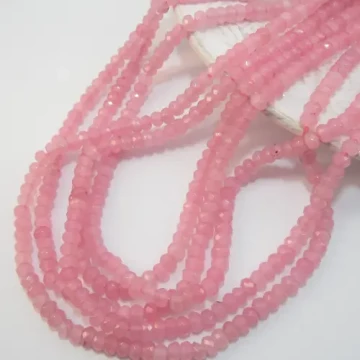 Jadeit fasetowany różowy oponka 4x3mm(sznurek) 