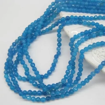 Jadeit niebieski kulki fasetowane 4mm(sznurek)