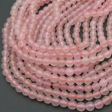 Jadeit różowy fasetowany kulki 6 mm (sznur)
