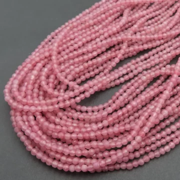 Jadeit różowy fasetowany kulki 2 mm (sznur)