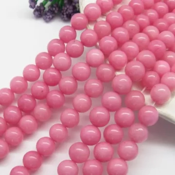 Jadeit różowy kulki 8mm(sznurek)