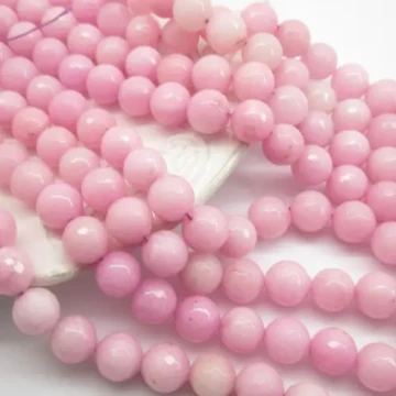 Jadeit różowy kulki fasetowane 10mm(sznurek)
