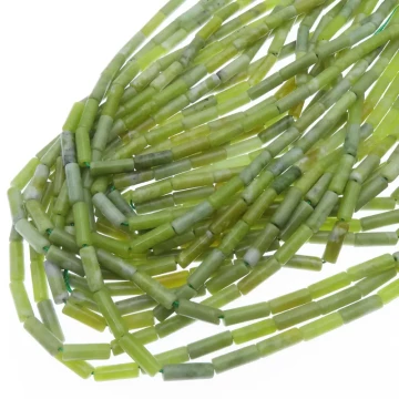 Jadeit zielony walce 4x13 mm (sznur)