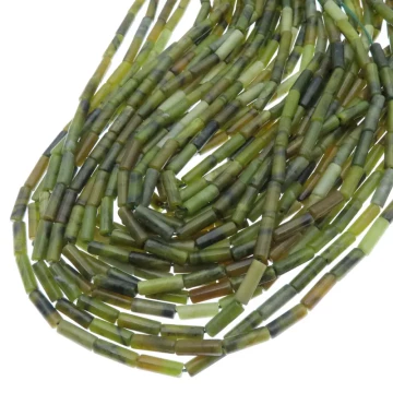 Jadeit zielony walce 4x13 mm (sznur)