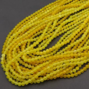 Jadeit żółty fasetowany kulki 3 mm (sznur)