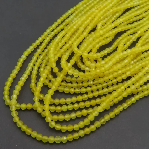 Jadeit żółty fasetowany kulki 2 mm (sznur)