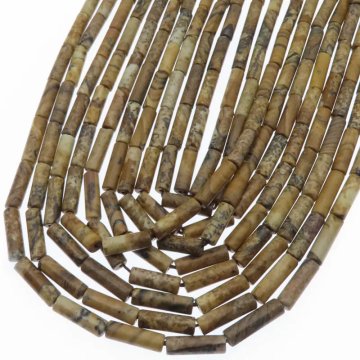 Jaspis obrazkowy rurki 13x4 mm (sznur)