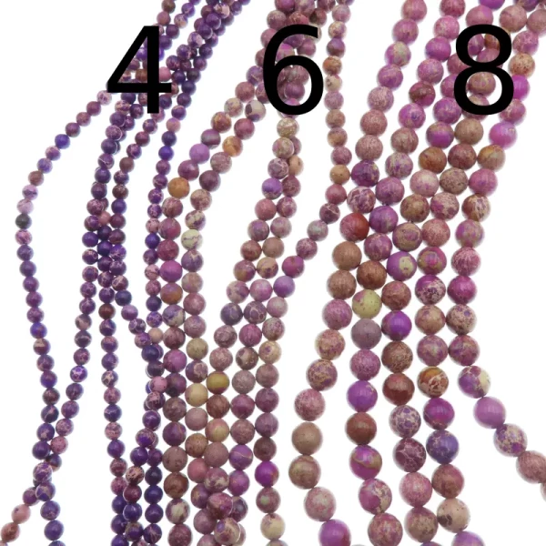 Jaspis cesarski fioletowy kulki 4, 6 lub 8 mm (sznur)