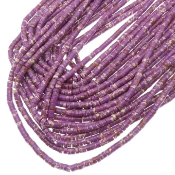 Jaspis cesarski fioletowy walce 4x2 mm (sznur)