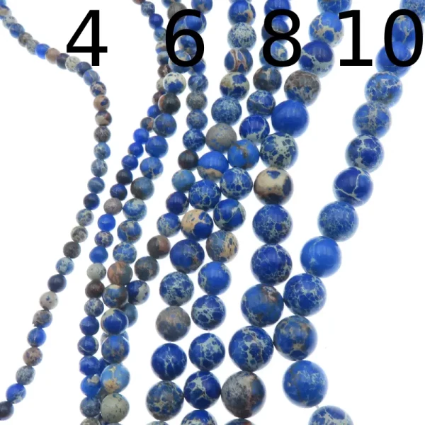 Jaspis cesarski niebieski kulki 4, 6, 8 lub 10 mm (sznur)