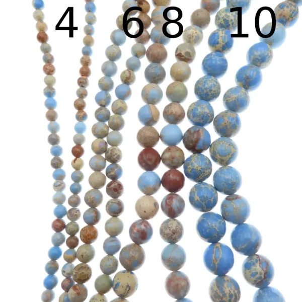 Jaspis cesarski niebieski kulki 4, 6, 8 lub 10 mm (sznur)