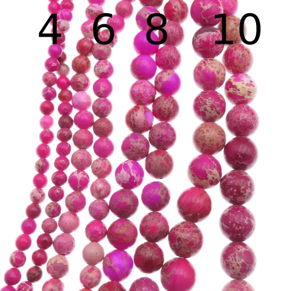 Jaspis cesarski różowy kulki 4, 6, 8 lub 10 mm (sznur)