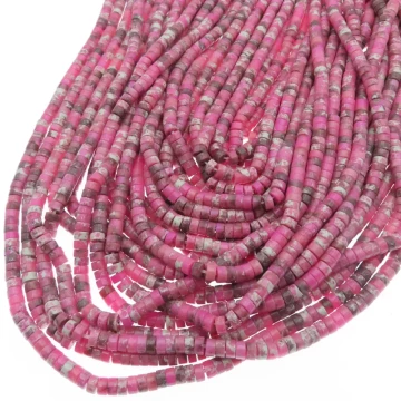 Jaspis cesarski różowy walce 4x2 mm (sznur)