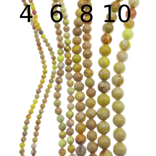 Jaspis cesarski żółty kulki 4, 6, 8 lub 10 mm (sznur)